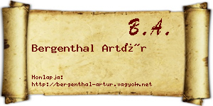 Bergenthal Artúr névjegykártya